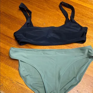 Aerie Black and Olive Bikini Set thumbnail 1