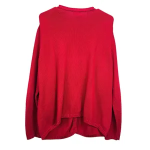 LL Bean Red Cable Knit Cotton Button Up Cardigan Sweater Size XL thumbnail 5