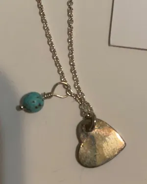 Turquoise Heart Zodiac Necklace♓️♐️♏️ Silver thumbnail 6
