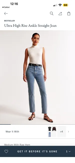Abercrombie Ankle Straight Ultra High-Rise Curve Love thumbnail 4