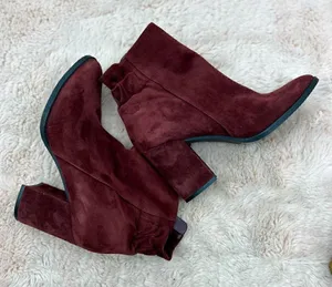 Arturo Chiang leather upper suede block heel bootie thumbnail 1
