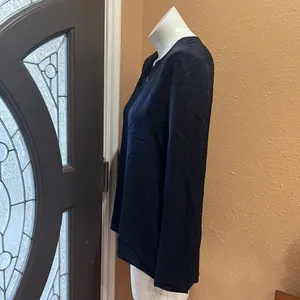 Theory v neck long sleeve silk blouse thumbnail 4
