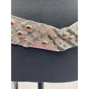 Unique‎ Handcrafted Silver belt with Bubble Design Boho Chic Jewelry size 34" thumbnail 2