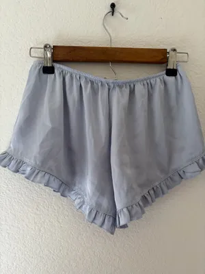 Brandy Melville blue ruffle silk shorts thumbnail 3