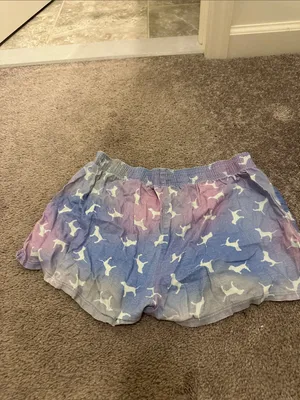 PINK Women’s Gradient Blue-Purple Dog Print Shorts thumbnail 2