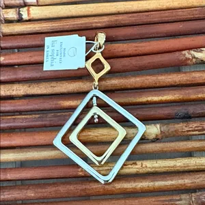 Lia Sophia Gold and Silver Geometric Necklace Pendant thumbnail 2
