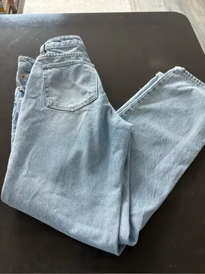 H&M Light Blue Straight Leg High Waist Jeans Us4 thumbnail 6