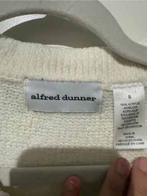 Alfred Dunner Cream Embroidered V-Neck Sweater thumbnail 3