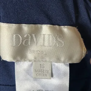 David’s Bridal Dark Blue Sequin V-Front & Back Long Dress 16 Spring‎ Wedding thumbnail 9
