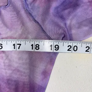 Caution To The Wind Purple Mesh Blouse Tie Front Medium Cover Up Y2K 🩷 thumbnail 7