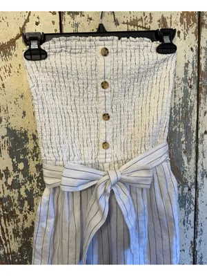 Abercrombie and Fitch Striped Linen Jumpsuit size Small thumbnail 3