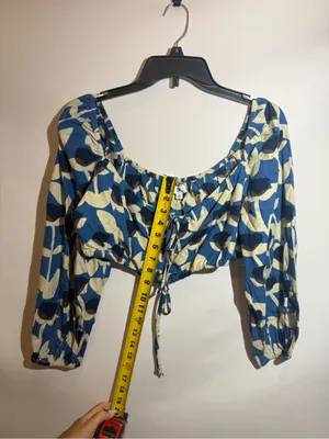 NWT RAHI Lisse Crop Top Boho Leaf Print Festival Blouse Size M Free People thumbnail 6