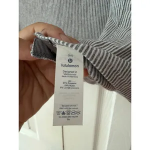 Lululemon‎ Vinyasa Scarf Grey White Micro Stripe Snap Wrap One Size O/S thumbnail 6