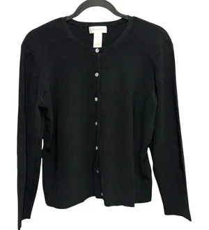 Worthington‎ XL Black Cardigan Sweater Button Front Lightweight Classic Workwear thumbnail 1
