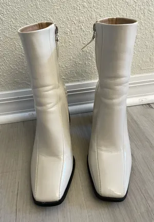 Princess Polly White Heeled Boots thumbnail 1