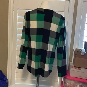 Plaid Green and Black Women's Blouse thumbnail 3