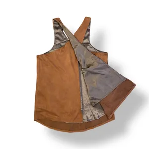 Olivaceous Faux Suede V-Neck Blouse Womens Size‎ S Brown Boho thumbnail 5