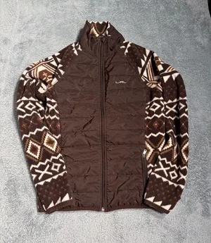 Lauren Ralph Lauren ACTIVE fleece puffer Aztec print brown small thumbnail 1