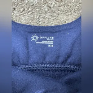 Aerie Offline Blue Terry Cloth Recharge Sports Bra thumbnail 3