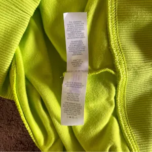 Aerie Real Good Neon Lime Green Velour Cropped Zip Up Hoodie Medium thumbnail 7