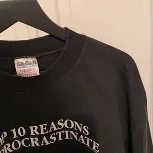 Vintage ‘procrastination’ black graphic print crewneck sweatshirt, size XL thumbnail 5