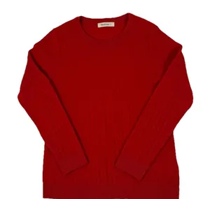 Woolovers Cashmere Merino Wool Cable Knit‎ Crew Neck Sweater Red thumbnail 1