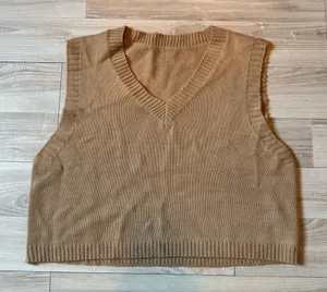 Shein Cropped Cotton Knit Sweater Vest thumbnail 1