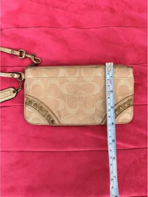 Vintage Tan and Gold Coach Wristlet thumbnail 5