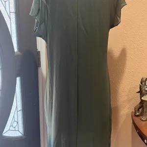 Zara green midi short sleeve dress thumbnail 6