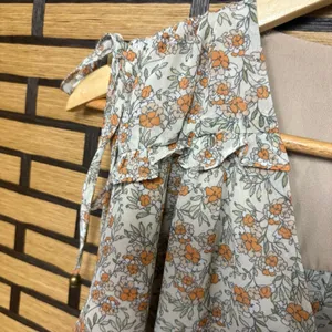 Wild Fern Pale Pink Floral Ruched Dress‎ Size Large thumbnail 5