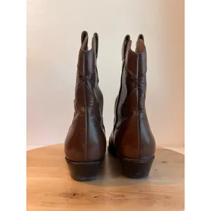 90s Nine West Brown Western Genuine Leather Point Toe Boot Size 7.5 Brazil Made thumbnail 4