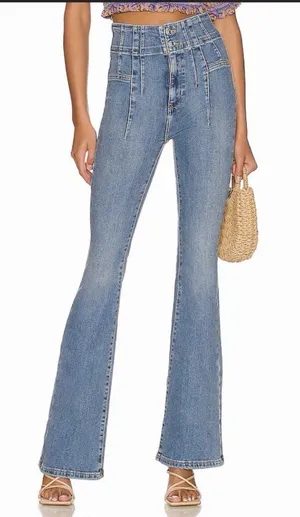 Free People We The Free Jayde Flare Jeans 29- Waist 27” High Rise Boho Retro thumbnail 1