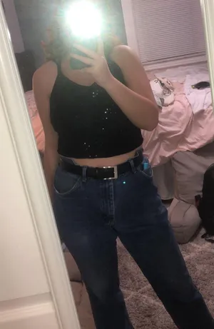 Olive Tree Black Sequin Top thumbnail 2