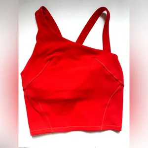 Lululemon Women's Everlux Asymmetrical Tennis Tank Top red Sz‎ 0 thumbnail 3