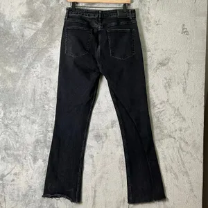 ANINE BING Roxanne Jean Black Tie Split Cuffs Raw Hems 32 Modern Chic Effortless thumbnail 4