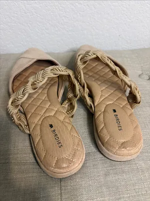 Birdies The Swan Bracelet Mule Tan Suede Braided Strap Flats 7 thumbnail 4
