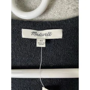 Madewell Kent Cardigan Coziest Yarn Colorblock Merino Alpaca Wool Sweater XS NEW thumbnail 5