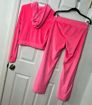 Aerie Velour Tracksuit Set Pink Y2K Lounge Pants Hoodie Coquette Barbiecore S thumbnail 6