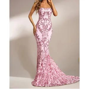 Pink Sequined Mermaid Evening Gown Size M Prom Pageant Ethereal Fairy Miss Ord thumbnail 9