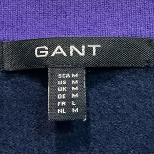 GANT Extra Fine Wool Sweater‎ Vest Navy Purple Trim Preppy Heritage Knit M thumbnail 3
