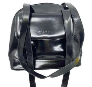 GUCCI Vintage Black Smooth Leather Shoulder Bag thumbnail 1