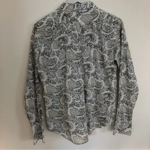 Ariat paisley w/Silver threads long sleeve Pearl Snap western shirt M thumbnail 8