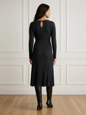 NWT Quince Mongolian Cashmere Wide-Rib Midi in Charcoal Sweater Dress XL thumbnail 3
