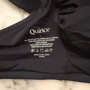 NWT Quince Black Italian v-neck bikini top Sz L thumbnail 9