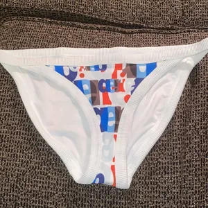 ✨ Aerie Pop Longline Red White & Blue Logo Bikini Bottom✨ thumbnail 4