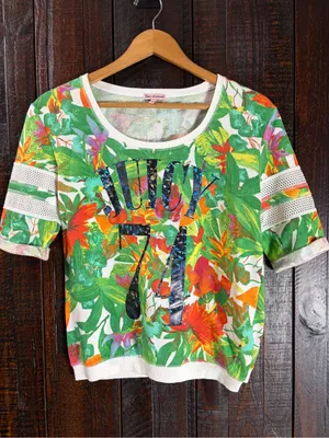 Juicy Couture Women’s Tropical Print Sporty Tee - 'Juicy 74' thumbnail 8