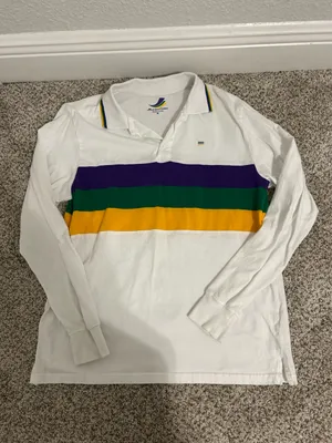 Mardi Gras Shirt White Size M thumbnail 1