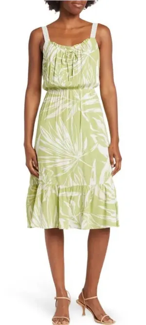 Collective Concepts‎ Womens Cami Midi Dress Lined Sleeveless Size Medium Green thumbnail 1