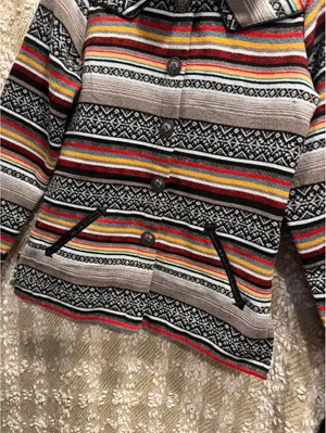 Cruel Girl Cruel Denim Women's Serape Stripe Western Aztec Quilted-Lined Jacket/Coat Size S thumbnail 3