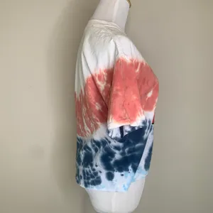 Gildan Mickey Mouse Cropped Tie Dyed RWB T Shirt Medium+ thumbnail 4